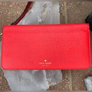 ♠️ Kate Spade Corral 🪸 Pink / Red  Leather Wallet / Wristlet               NWOT